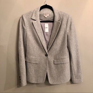 LOFT Herringbone Gray Blazer, Size 4